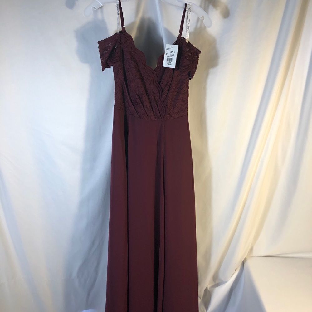 DB Studios Celebrate Wine size 0 lace chiffon off… - image 2